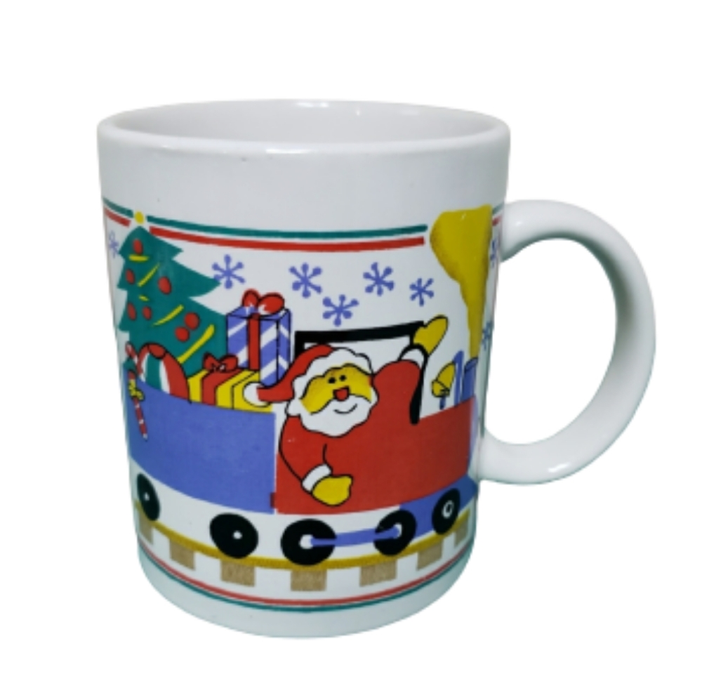 Santa's Train Christmas coffee mug